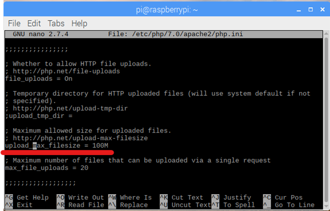 php web server cho Rasberry